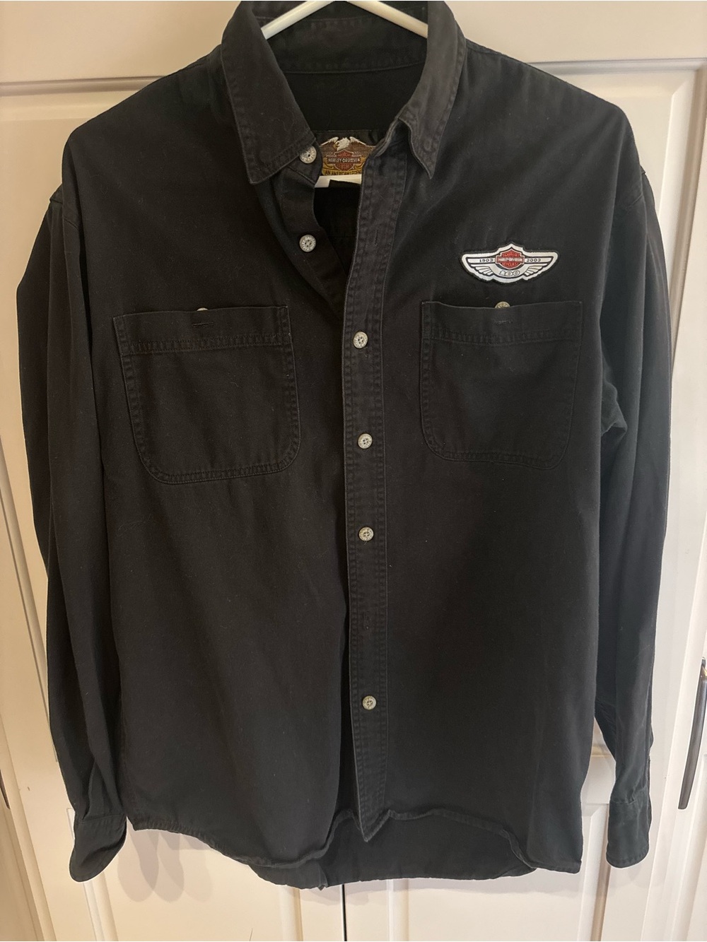 Harley-Davidson Men's Black Button-Down Work Shirt Jacket medium